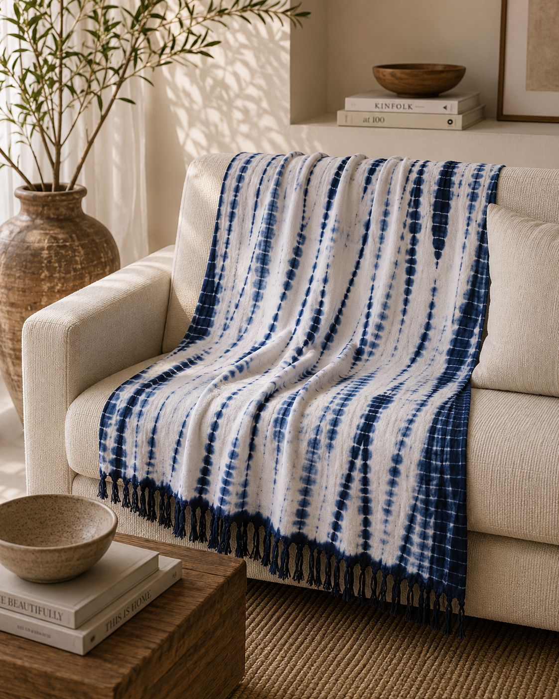 Shibori throw